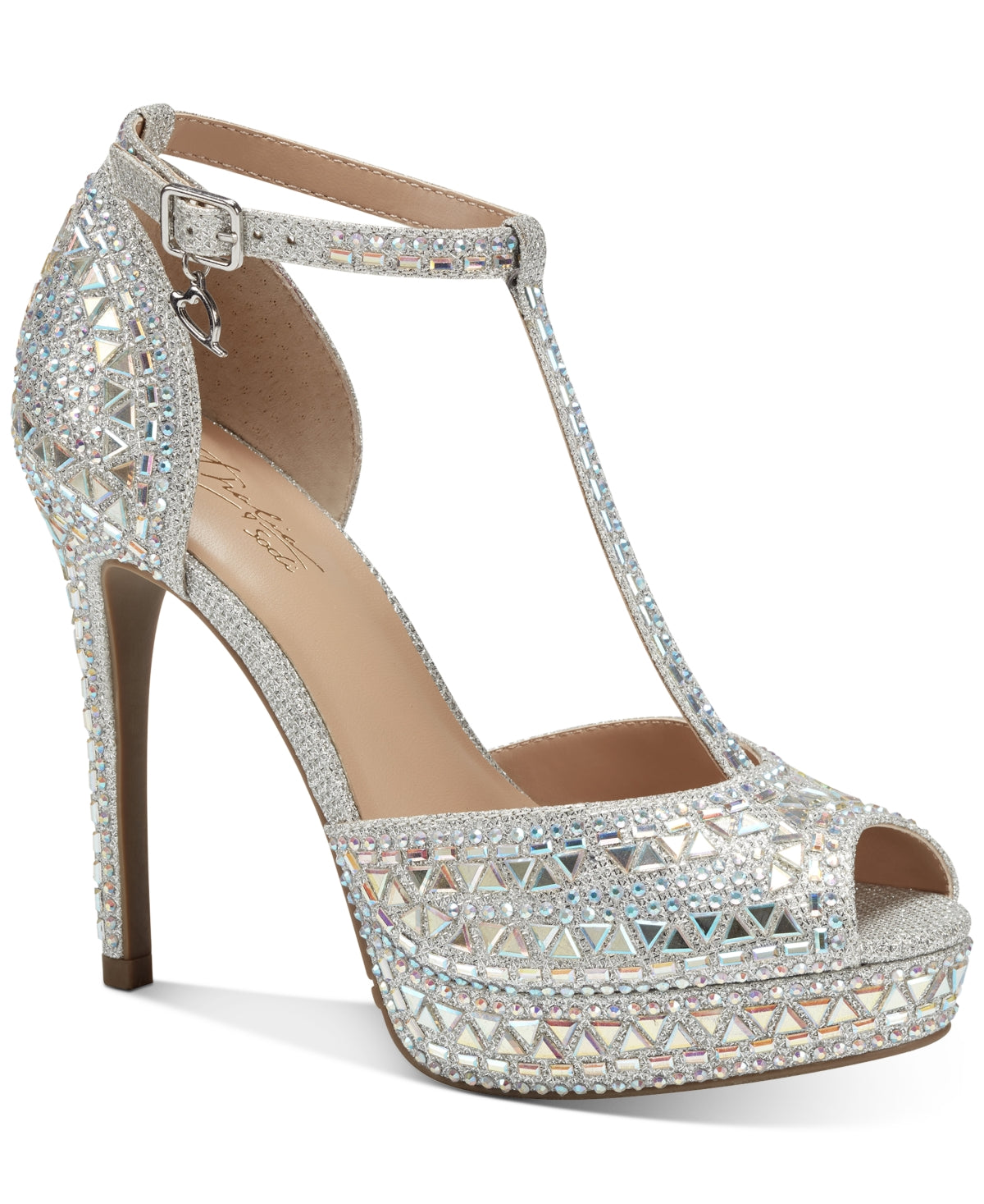 Thalia Sodi Women's Chace Embellished Platform Pumps Shoes Gray Size 7.5 W
