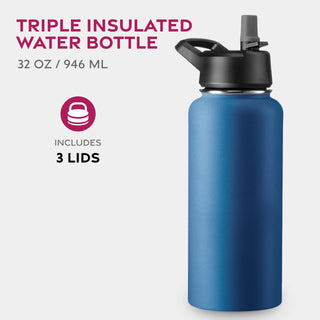 Insulated Sports Water Bottle with Straw