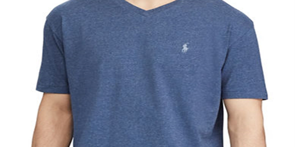 Ralph Lauren Men's NEW Heather V Neck Tee T-Shirt Blue Size Large