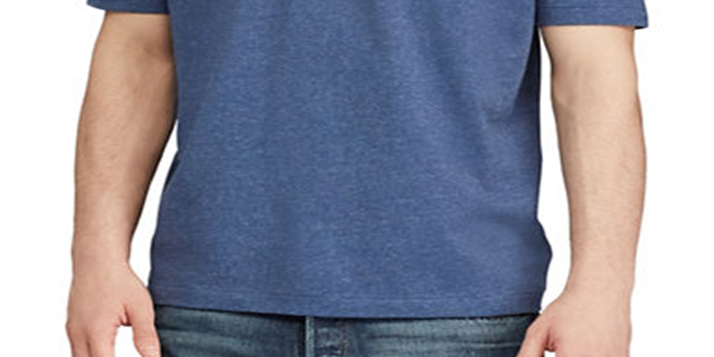 Ralph Lauren Men's NEW Heather V Neck Tee T-Shirt Blue Size Large