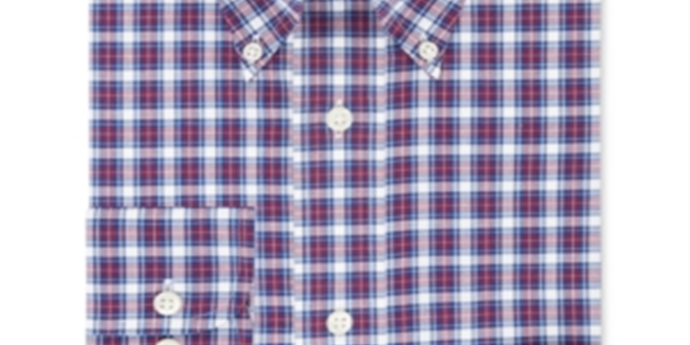 Eagle Men's Classic Regular Fit Non Iron Stretch Collar Check Dress Shirt Blue Size 15.5X32X33