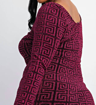 The Curve La - Plus Size Scoop Neck Short Dress