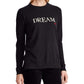 Ralph Lauren Womens Black Printed Long Sleeve Crew Neck T-Shirt Sweater Size PM