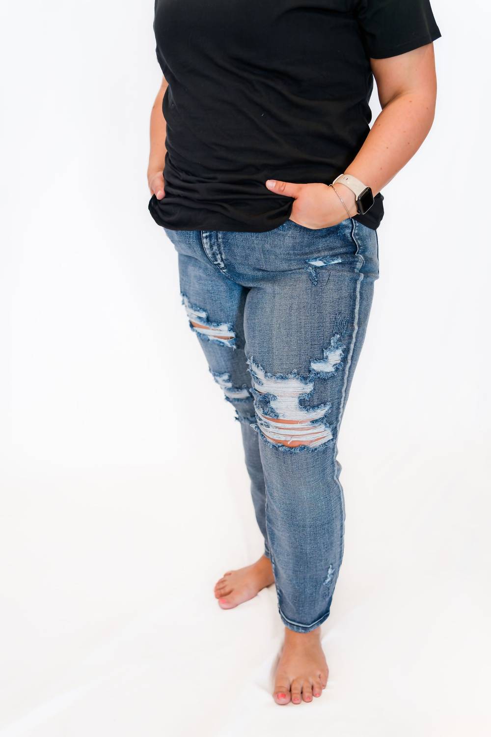 Judy Blue - High Rise Destroyed Boyfriend Jean - Plus