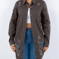 American Bazi - Distressed Button Up Long Sleeve Denim Jacket