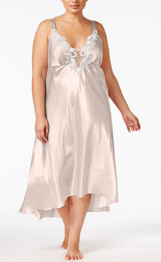 Flora by Flora Nikrooz Women's Satin Stella Lingerie Nightgown Brown Size 2X