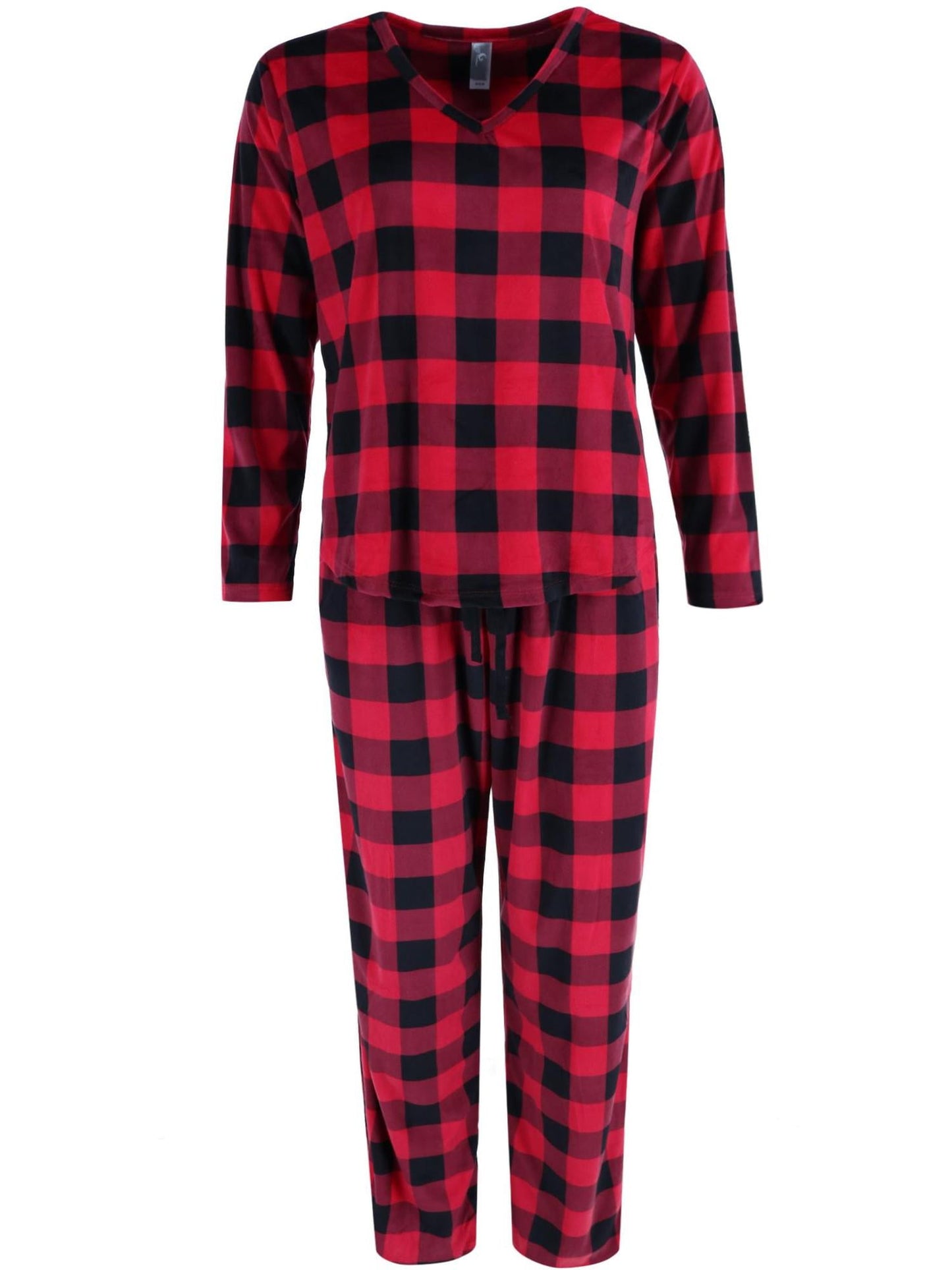 PJ Couture Women's Buffalo Plaid Sleep Set - Size M, Red & Black
