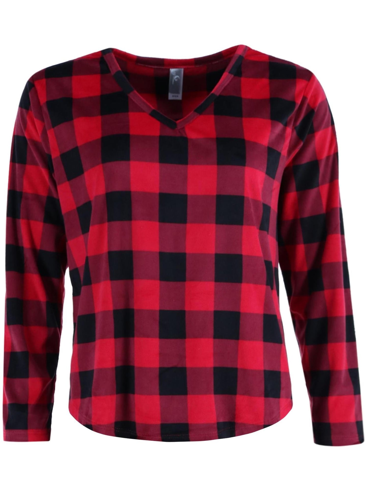 PJ Couture Women's Buffalo Plaid Sleep Set - Size M, Red & Black