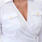 Joseph Ribkoff - Belted V-Neck Blouse
