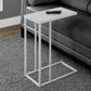 Accent Table, C-Shaped with Tempered Glass - Contemporary & Modern