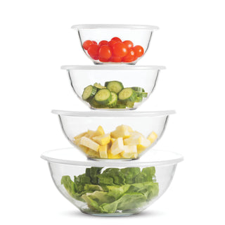Glass Mixing Bowls with Lids - 8 Piece Set