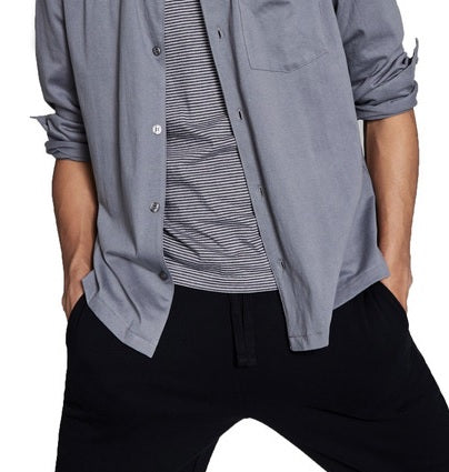 And Now This Men's Regular Fit Solid Knit Shirt Gray Size 2XL