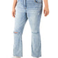 Tinseltown Trendy Women's High Rise Flared Leg Jeans Blue Size 18W