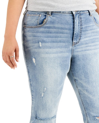 Tinseltown Trendy Women's High Rise Flared Leg Jeans Blue Size 18W