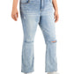Tinseltown Trendy Women's High Rise Flared Leg Jeans Blue Size 18W