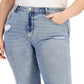 Tinseltown Trendy Women's Wide Leg Jeans Blue Size 18W