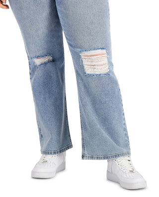 Tinseltown Trendy Women's Wide Leg Jeans Blue Size 18W