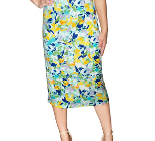 Rachel Roy Women's Freya Floral Print Corset Midi Dress Blue Size X-Large