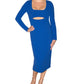 Rachel Roy Women's Cutout Midi Dress Blue Size X-Large
