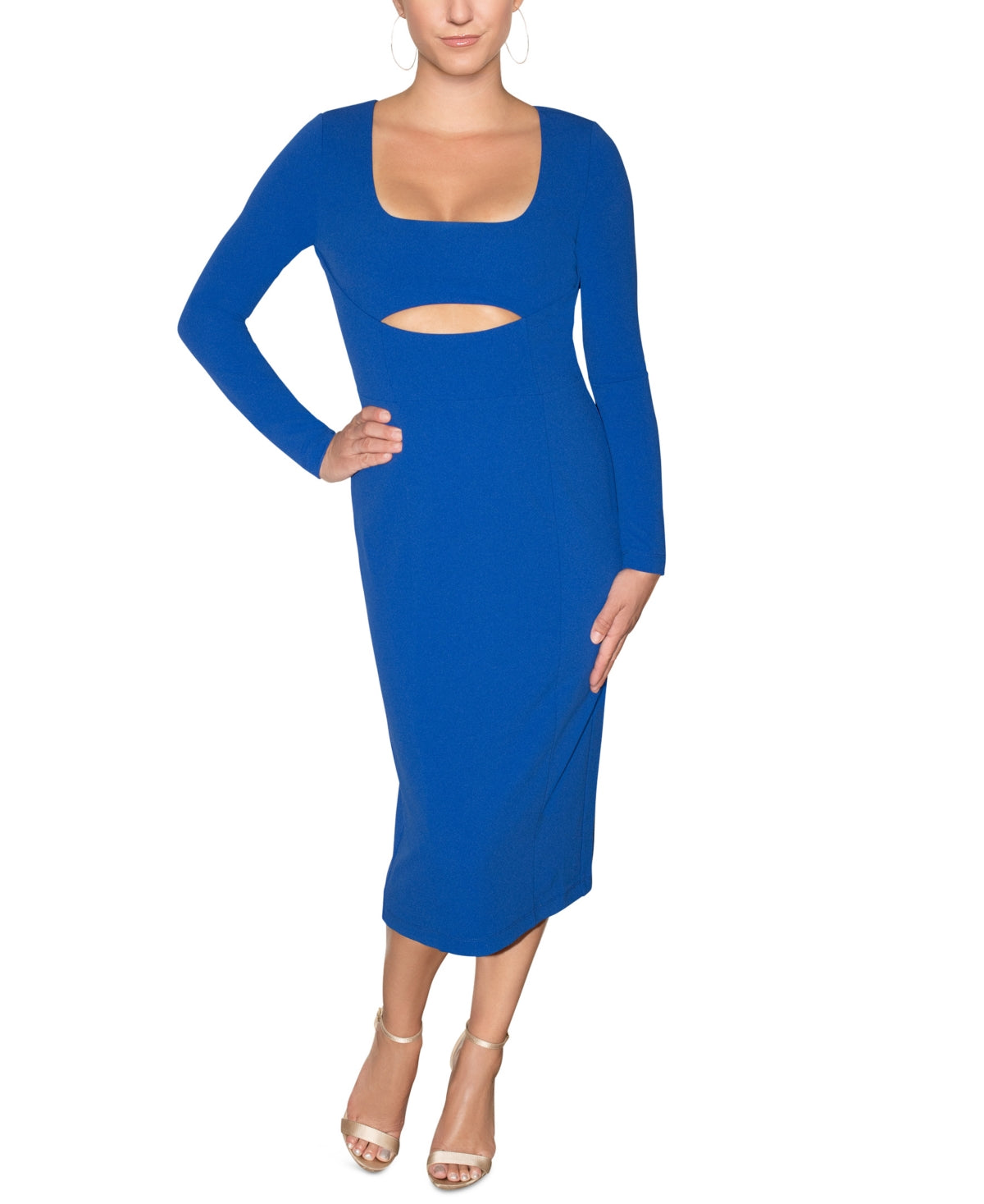 Rachel Roy Women's Cutout Midi Dress Blue Size X-Large