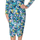 Rachel Roy Women's Cia Floral Print Faux Wrap Dress Blue Size Small