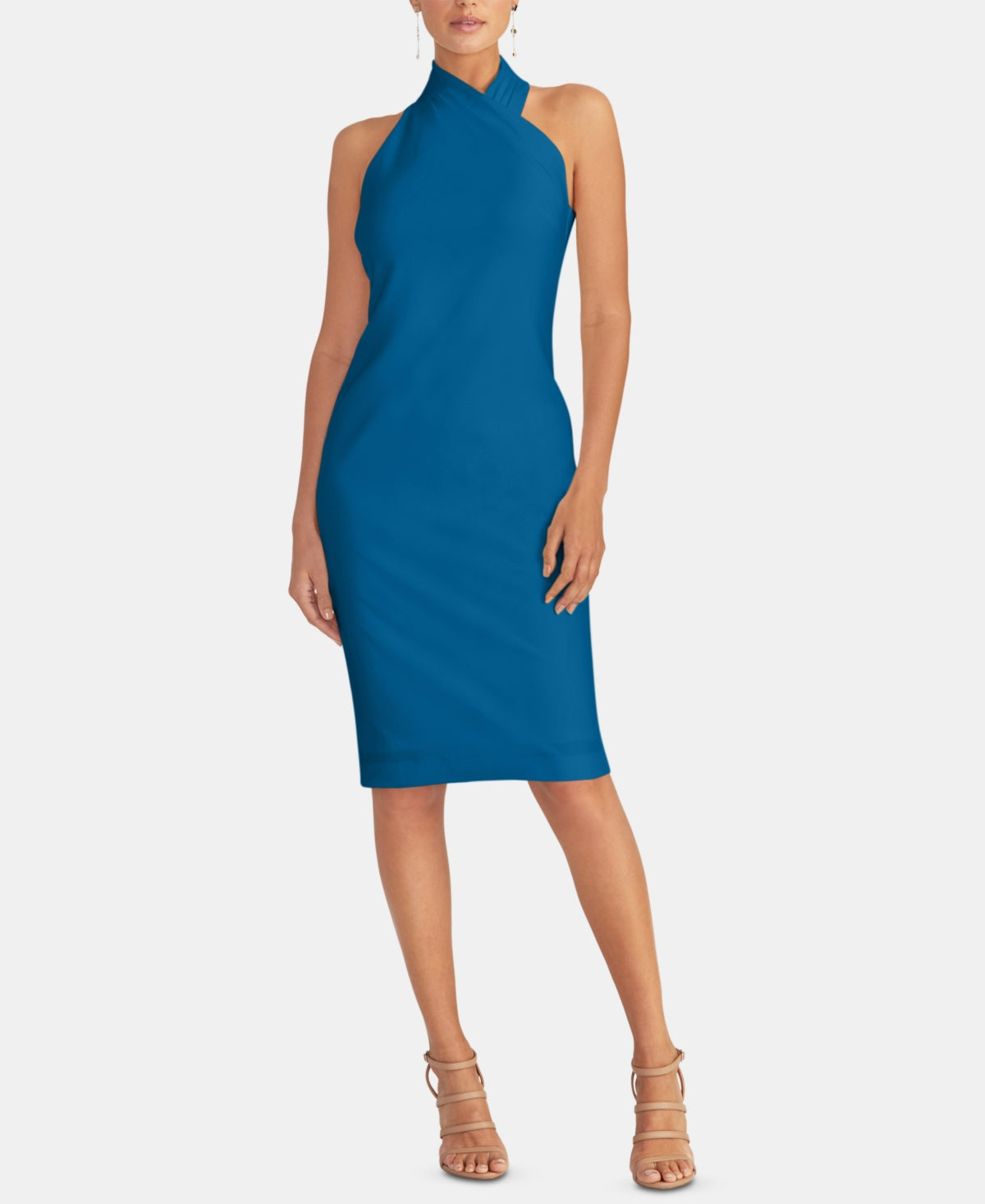 Rachel Roy Women's Halter Sheath Dress Blue Size Medium