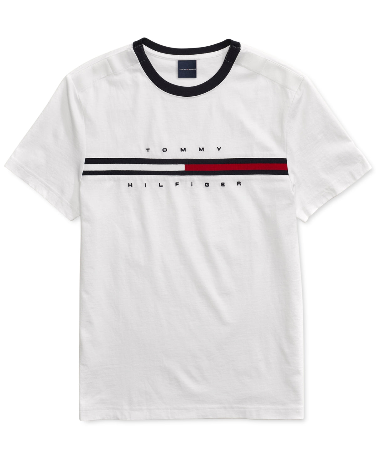 Tommy Hilfiger Men's Tino with Magnetic Closure at Shoulders T-Shirt White Size Large