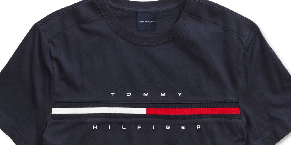 Tommy Hilfiger Men's Tino with Magnetic Closure at Shoulders T-Shirt Blue Size Medium