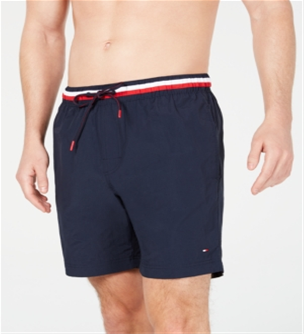 Tommy Hilfiger Men's 7 Atlantic Swim Trunks Blue Size X-Large