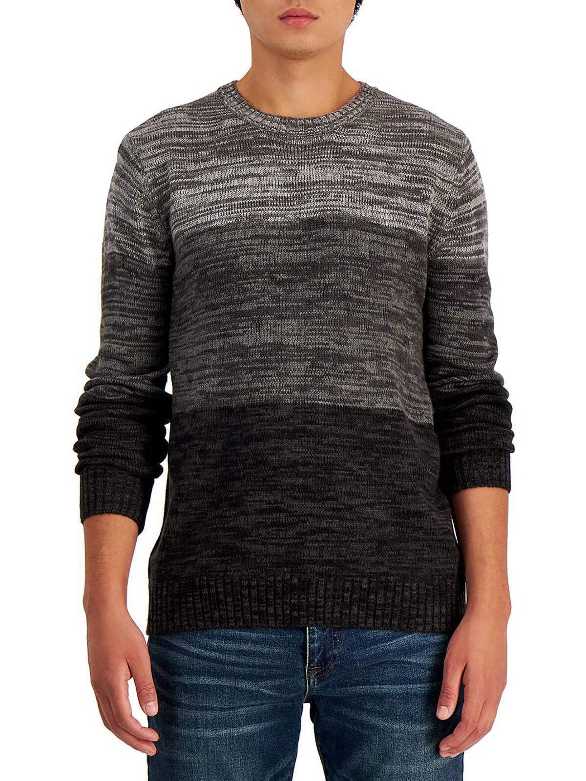 Men's Ombre Regular Fit Crewneck Sweater - Gray