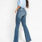 Judy Blue - Midrise Tummy Control Cut Hem Flare Jeans