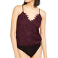 Leyden Womens Cami Layering Bodysuit Purple S