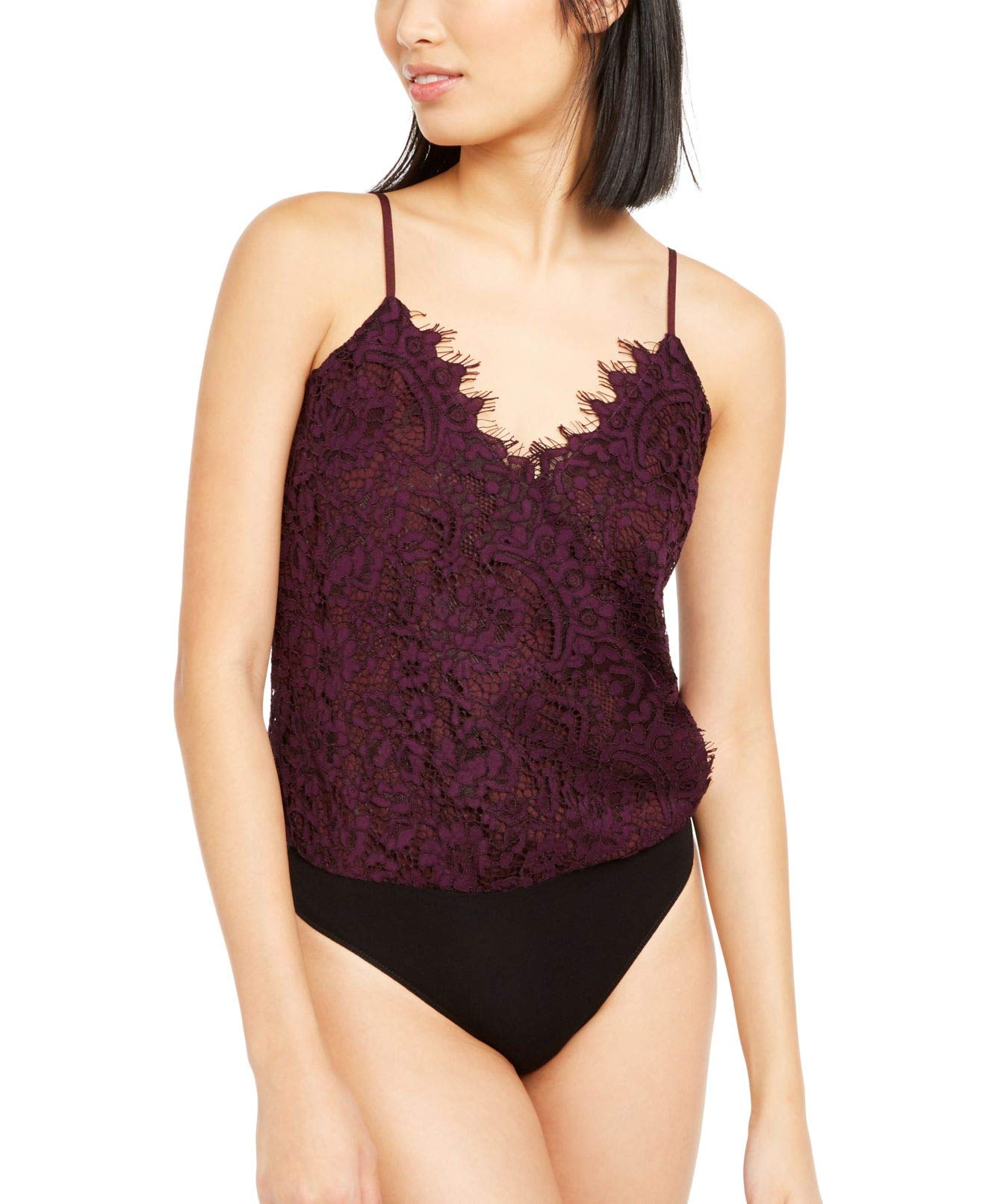 Leyden Womens Cami Layering Bodysuit Purple S