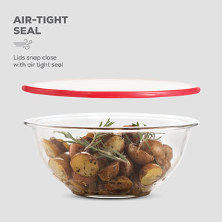 Glass Mixing Bowls with Lids - 8 Piece Set