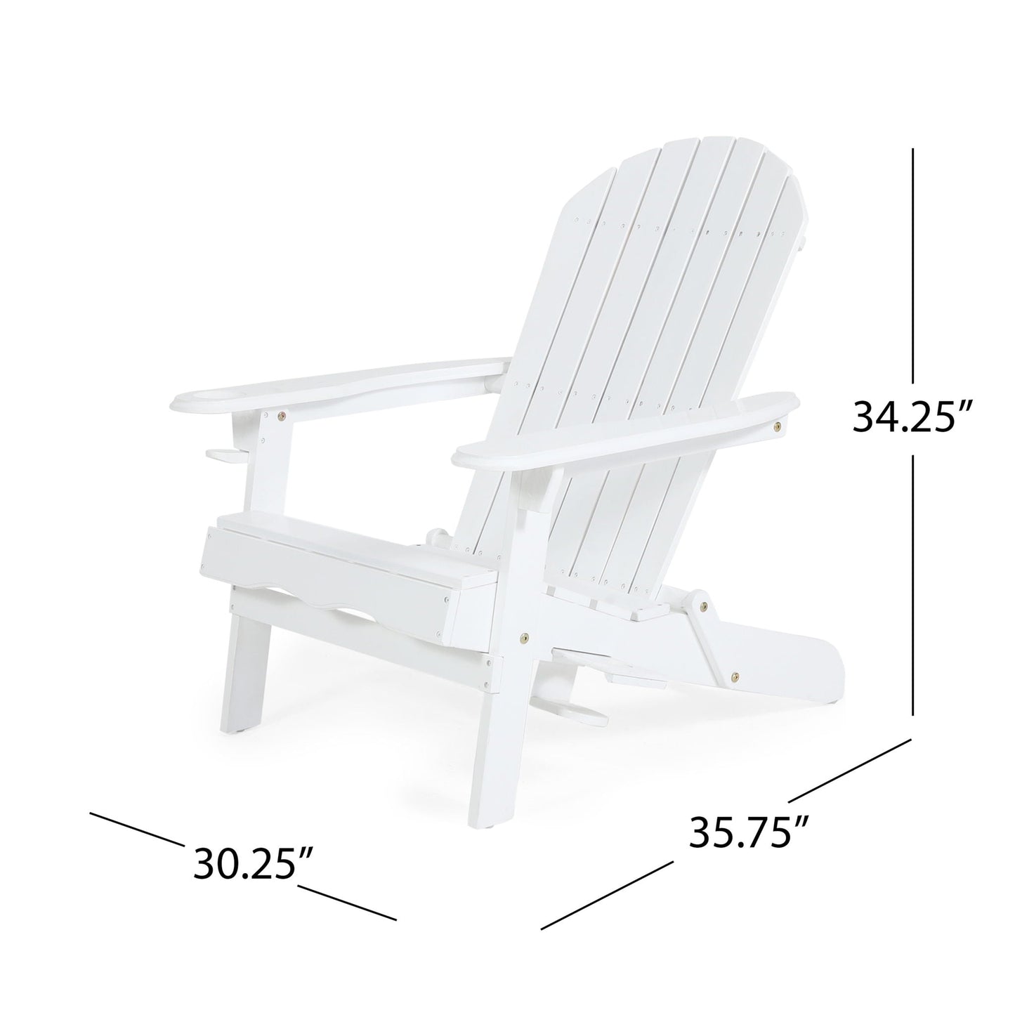 Zenithia Outdoor Foldable Adirondack Chair With 2 Cup Holders