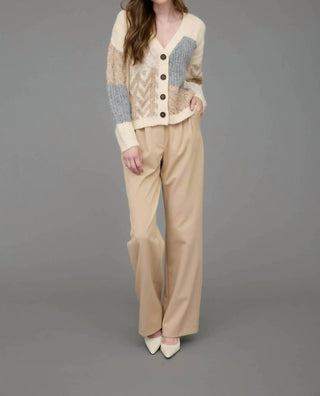 Blu Pepper - V Neck Patchwork Cardigan