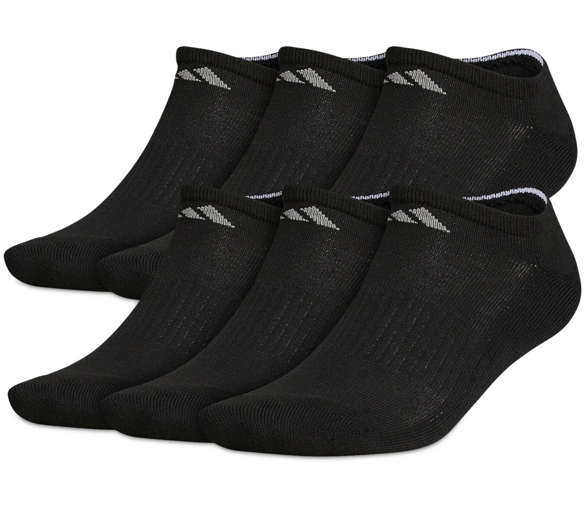 adidas Men's Cushioned Athletic 6 Pack Socks Black Size 6-12