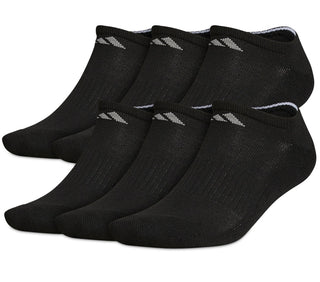 adidas Men's Cushioned Athletic 6 Pack Socks Black Size 6-12