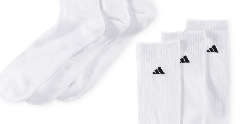 adidas Men's Cushioned Crew Extended 6 Pack Socks White Size 12-16