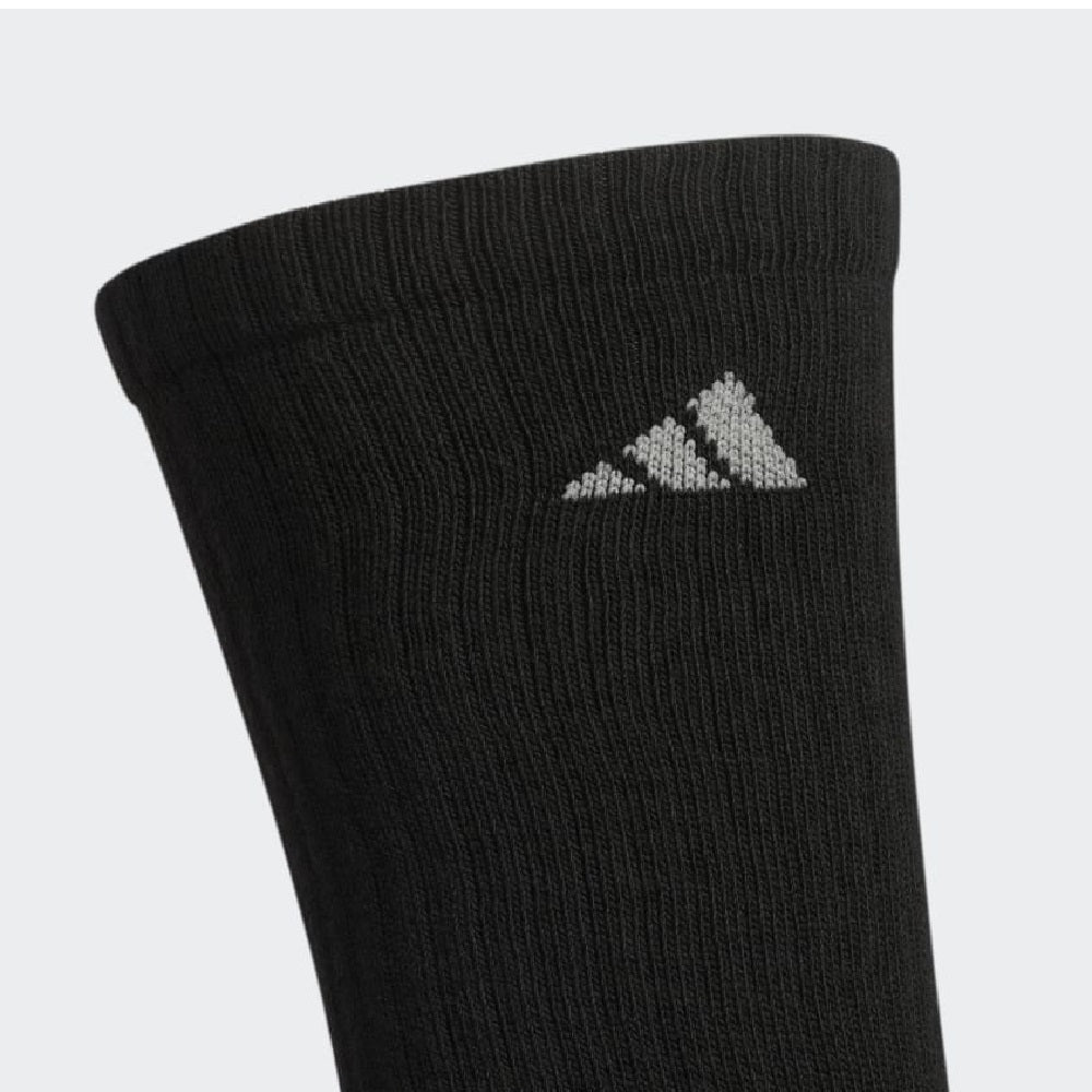 adidas Men's 6 Pack Cushioned Crew Extended Socks Black Size 12-16