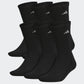 adidas Men's 6 Pack Cushioned Crew Extended Socks Black Size 12-16