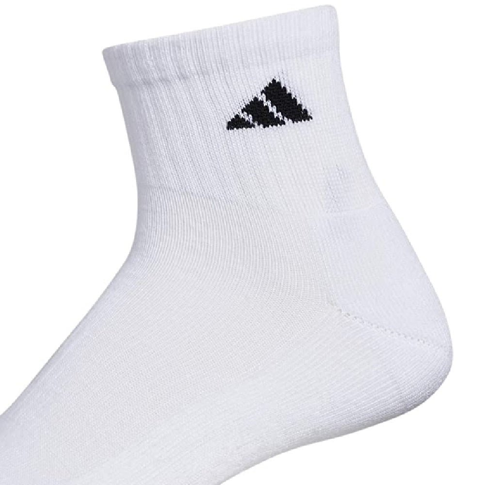 adidas Men's Cushioned Quarter Extended 6 Pack Socks White Size 12-16