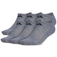 Adidas Men's Cushioned Athletic 6-Pack No Show Socks Gray Size  6-12