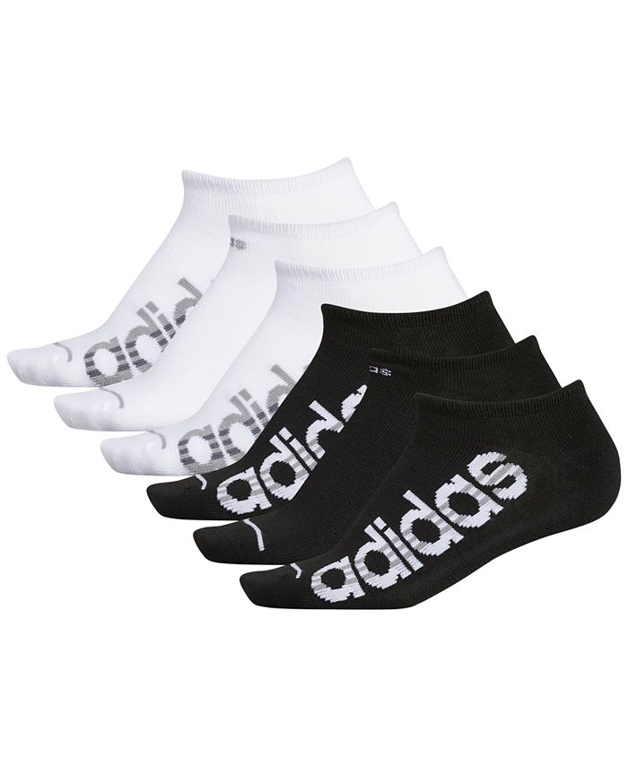 adidas Women's 6 Pk Superlite No Show Socks Black Size 4-10