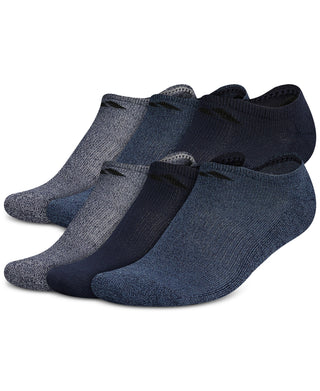 adidas Men's 6 Pk Athletic Cushioned No Show Socks Blue Size Regular