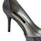 Nina Women's Peep Toe Textile Pumps Heels Shoes Gray Size 7.5M