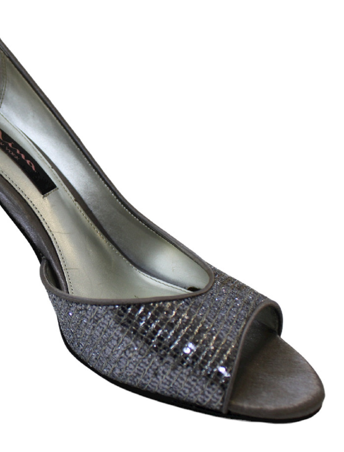 Nina Women's Peep Toe Textile Pumps Heels Shoes Gray Size 7.5M