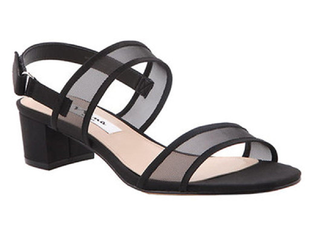 Nina Women's Ganice Block Heel Mesh Sandal Black Size 5 M
