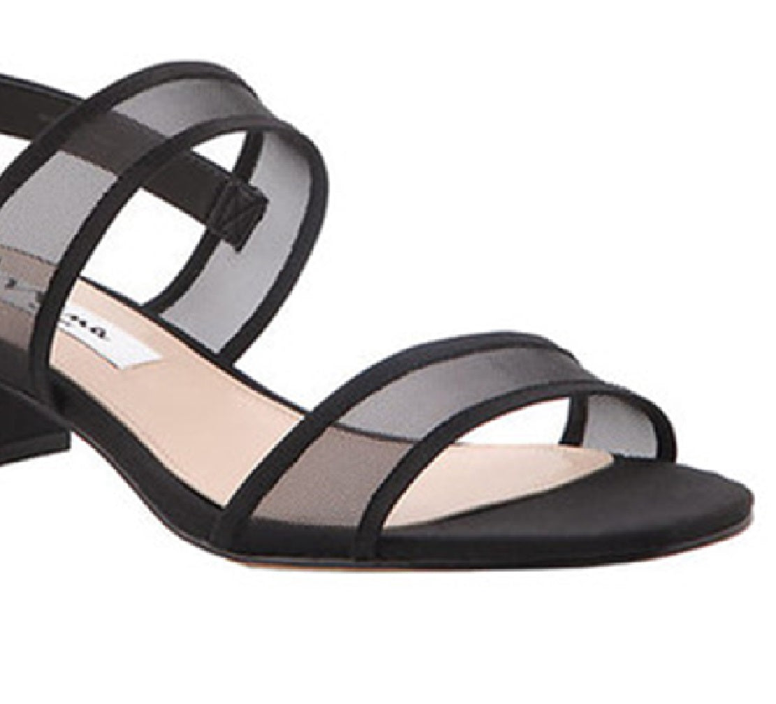 Nina Women's Ganice Block Heel Mesh Sandal Black Size 5 M
