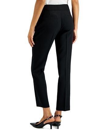 Kasper Women's Stretch Crepe Straight Leg Pants Black Size 14